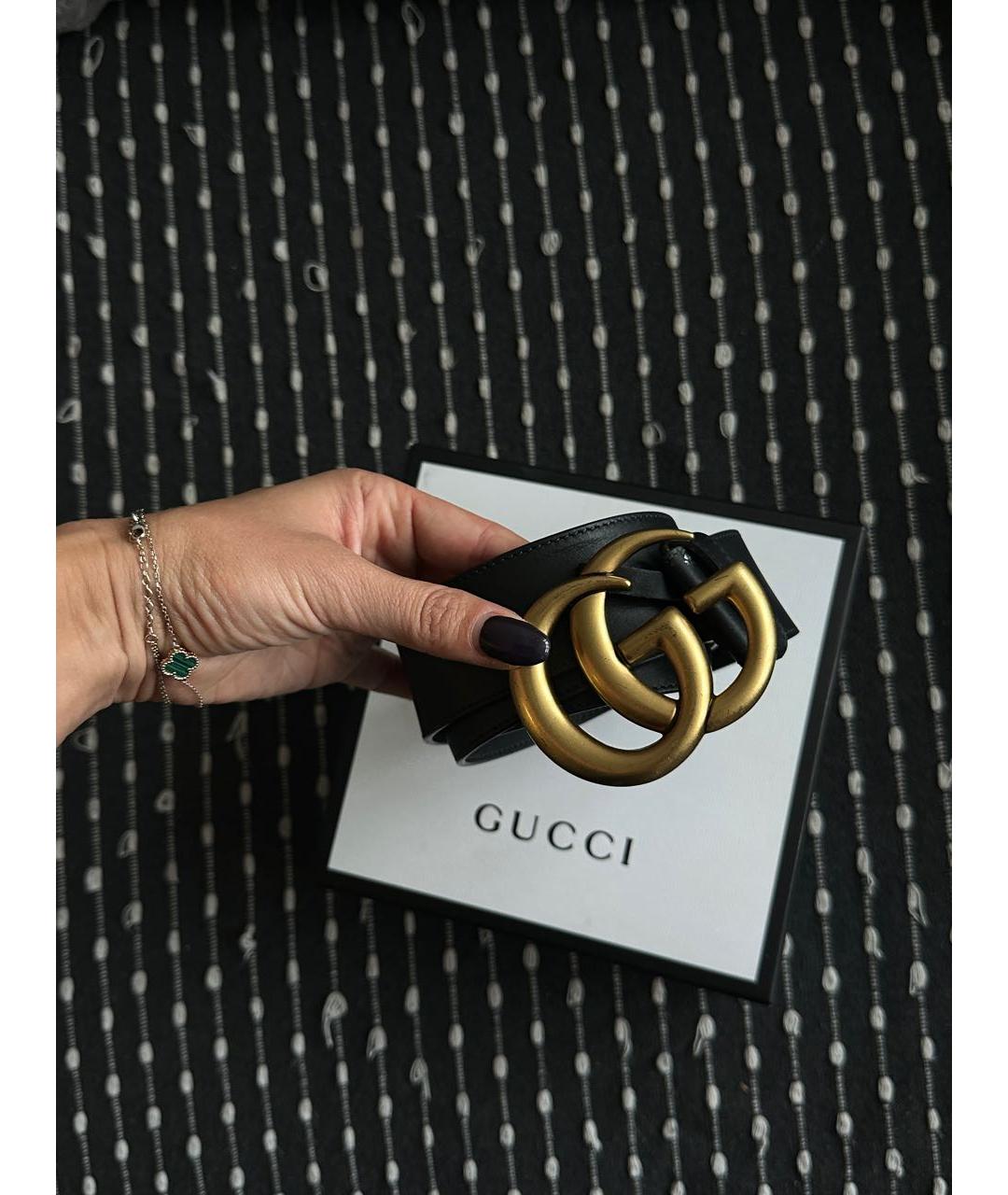 GUCCI Черный ремень из искусственной кожи, фото 7