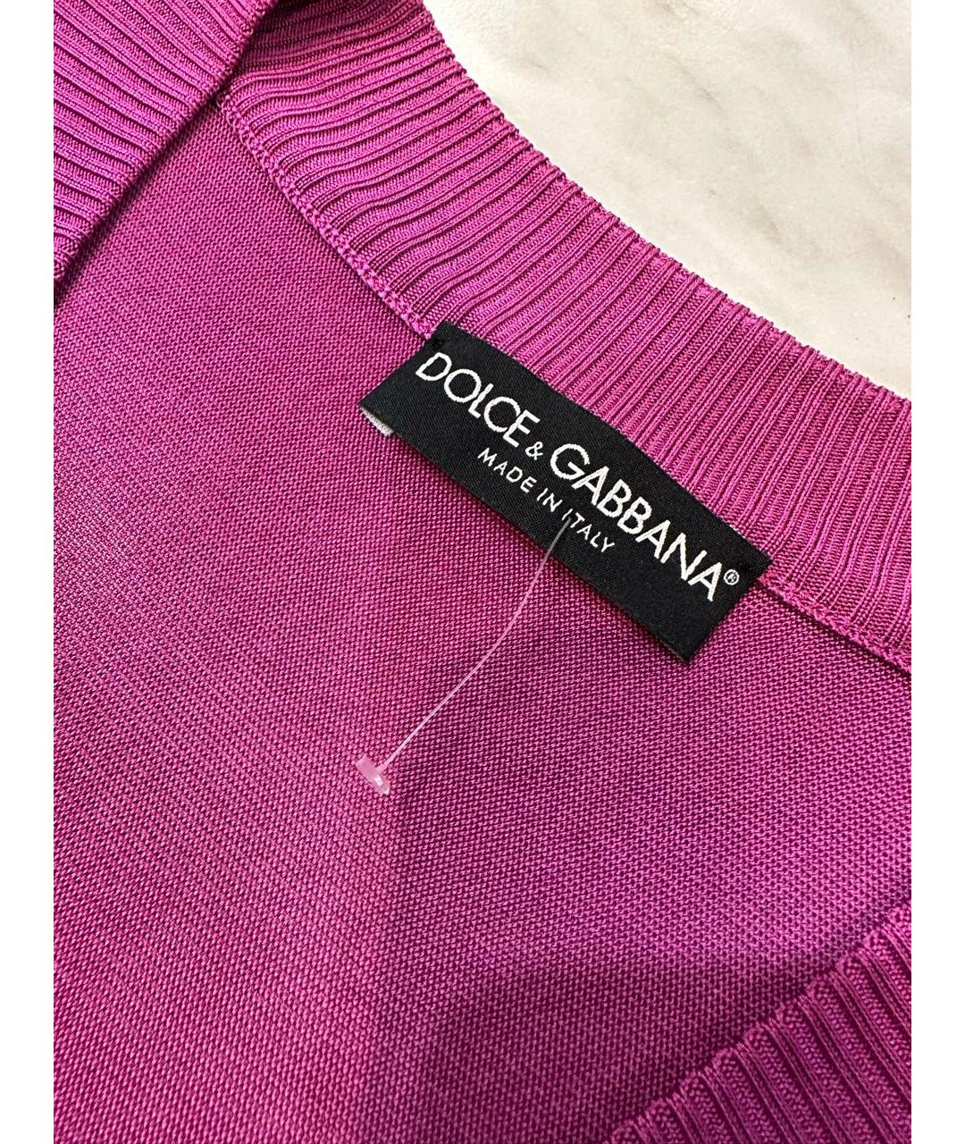 DOLCE&GABBANA Фуксия шелковый джемпер / свитер, фото 3