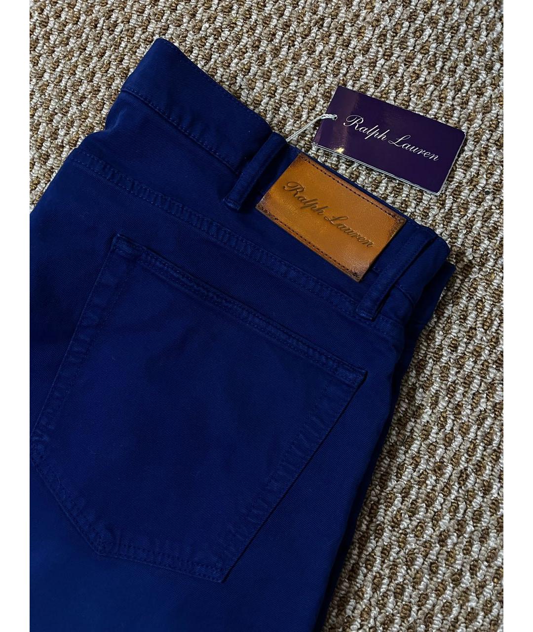 RALPH LAUREN Синие хлопко-эластановые джинсы, фото 4