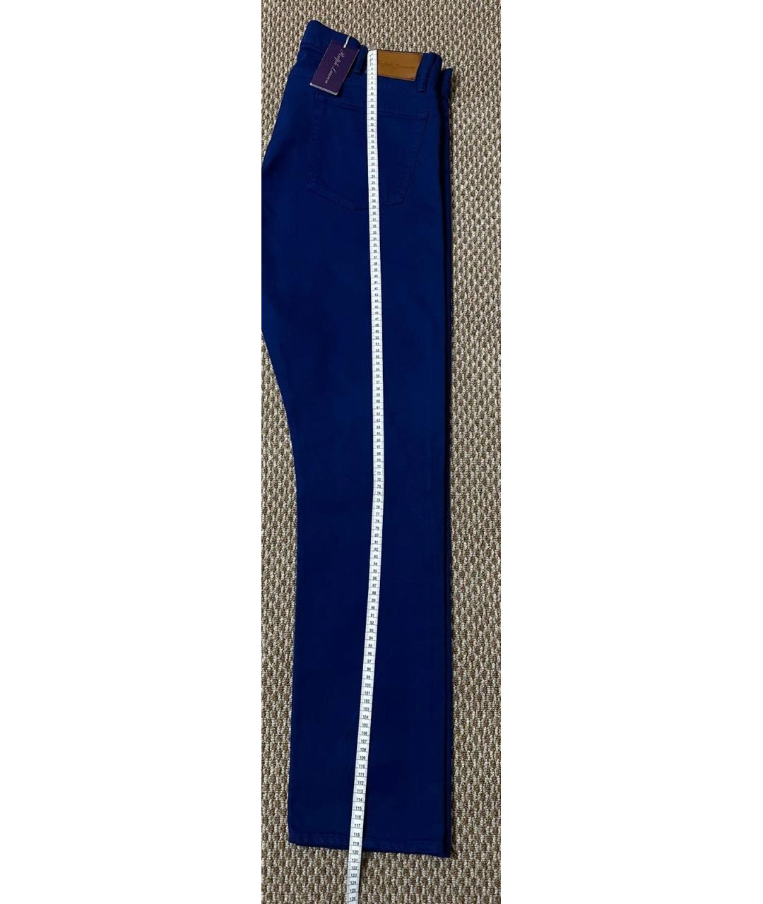 RALPH LAUREN Синие хлопко-эластановые джинсы, фото 8