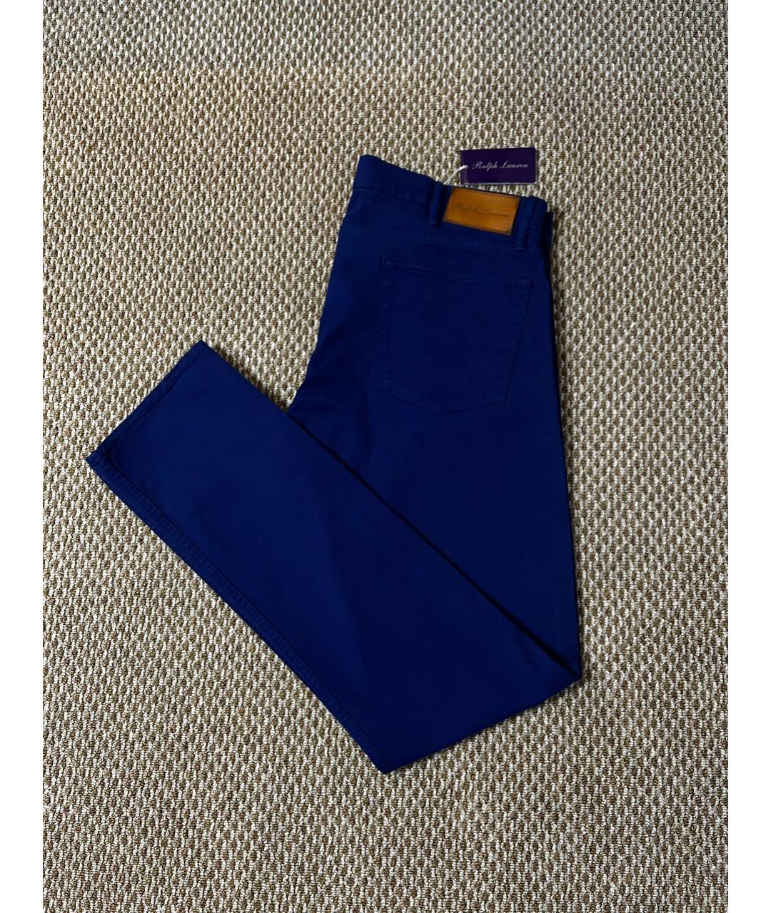 RALPH LAUREN Синие хлопко-эластановые джинсы, фото 3