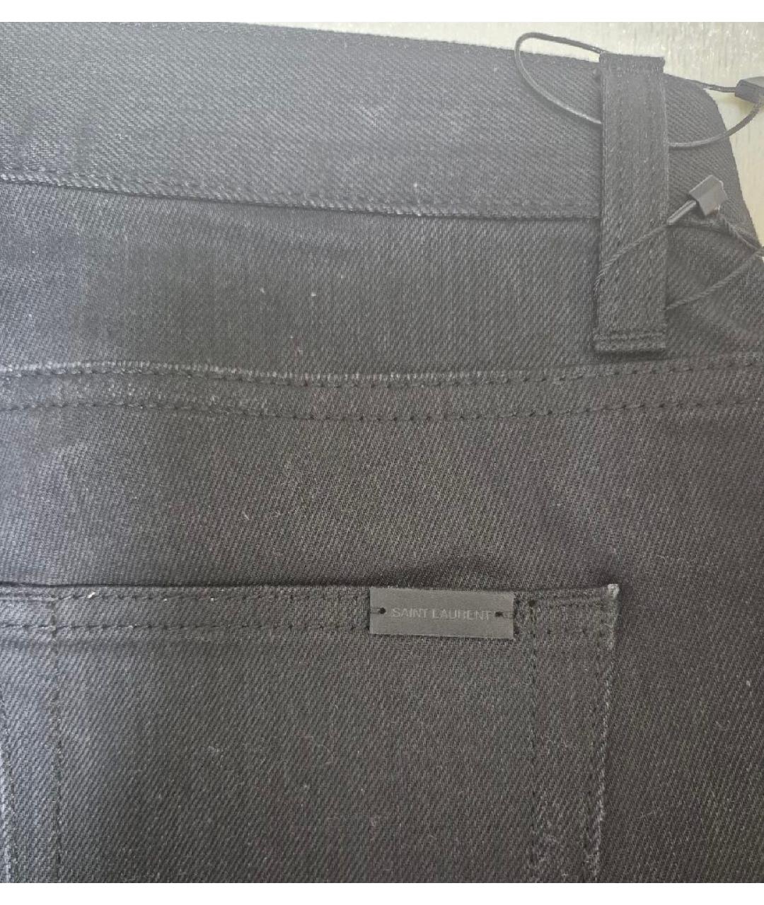 SAINT LAURENT Черные хлопко-эластановые джинсы слим, фото 7