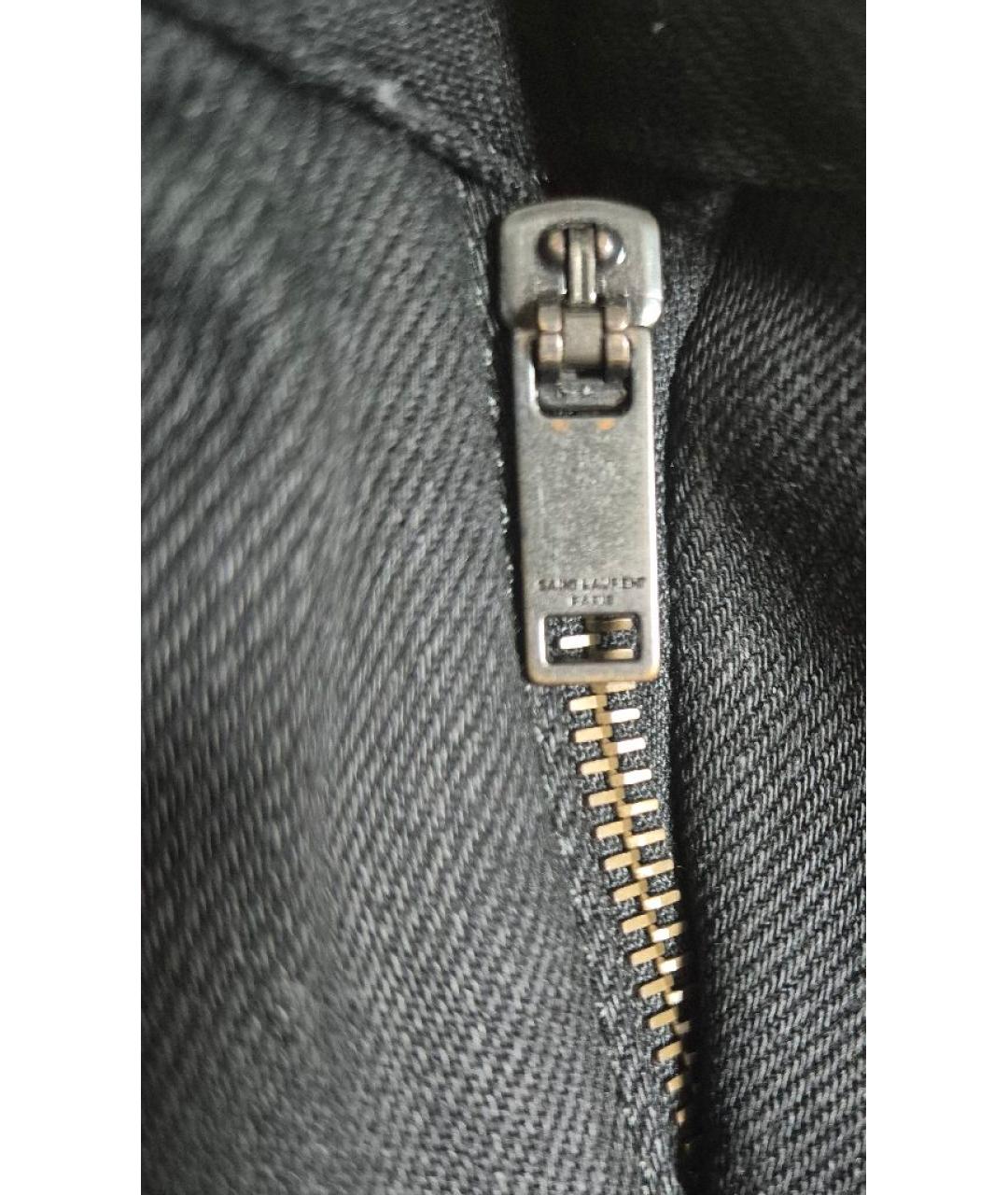 SAINT LAURENT Черные хлопко-эластановые джинсы слим, фото 6