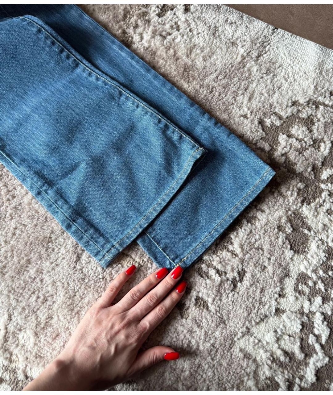 MIU MIU Синие хлопковые джинсы клеш, фото 6