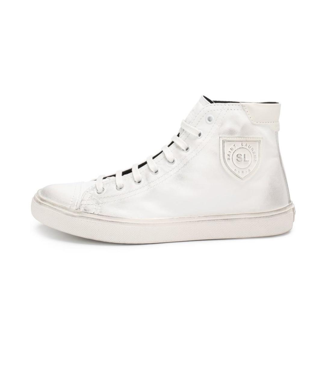 SAINT LAURENT Белые кожаные кеды, фото 5