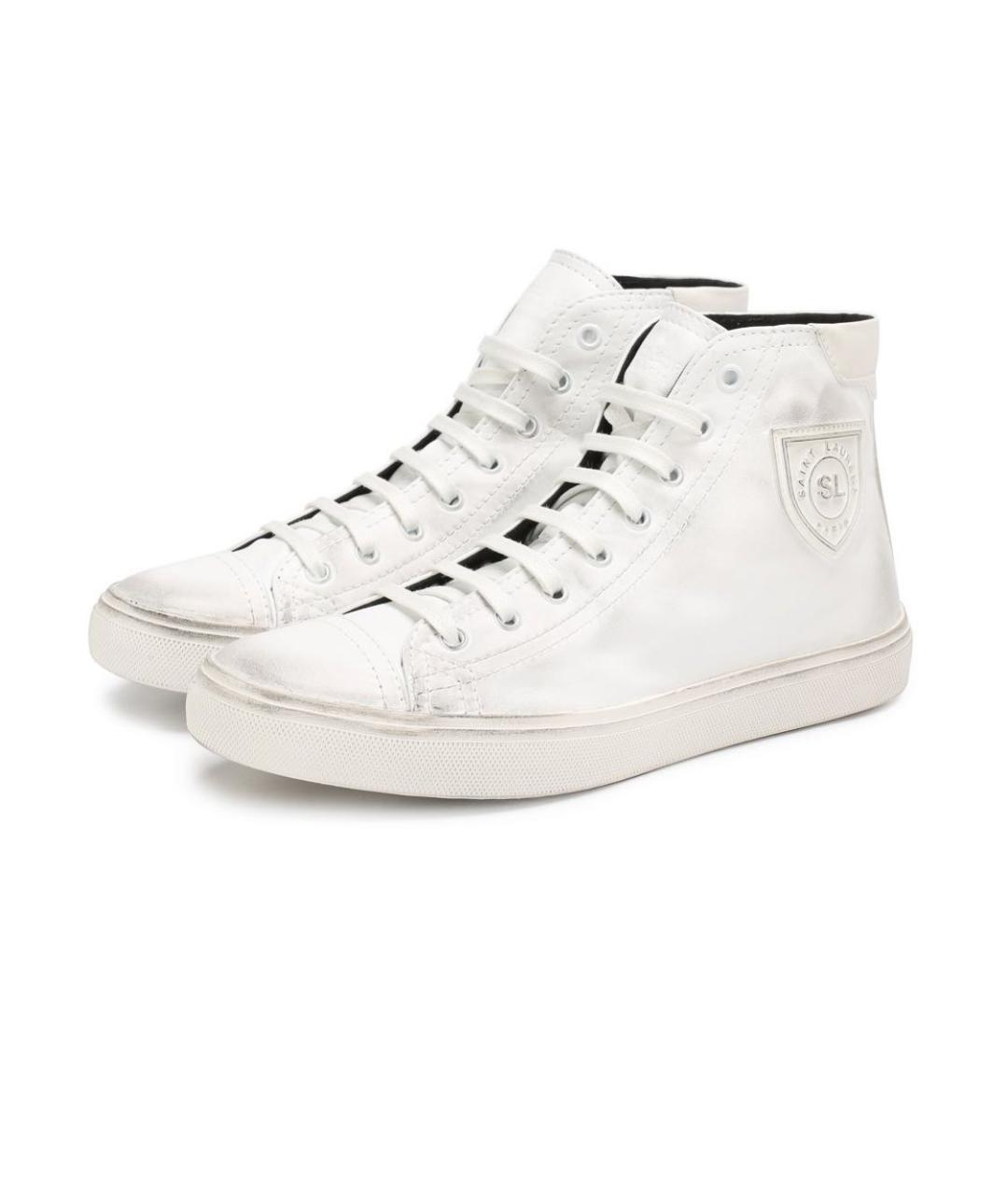 SAINT LAURENT Белые кожаные кеды, фото 3