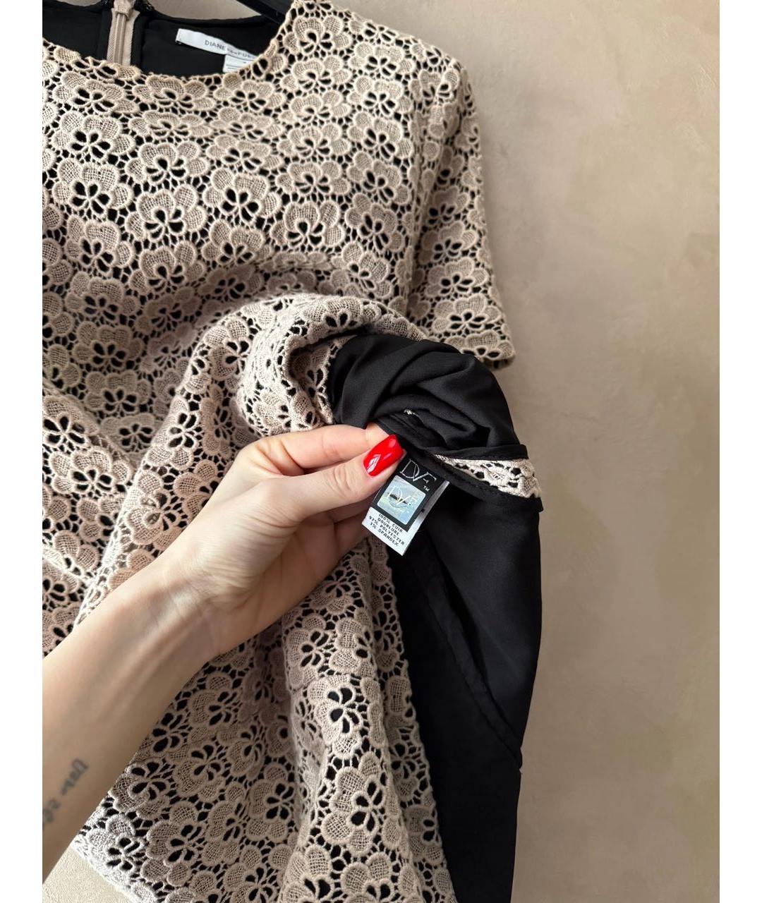 DIANE VON FURSTENBERG Бежевое хлопковое повседневное платье, фото 3