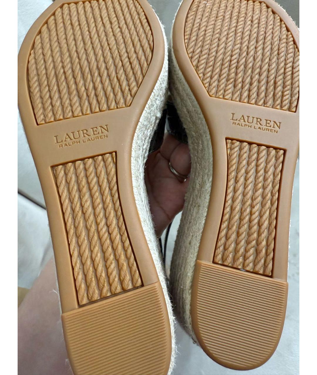 RALPH LAUREN Хаки кожаные босоножки, фото 8