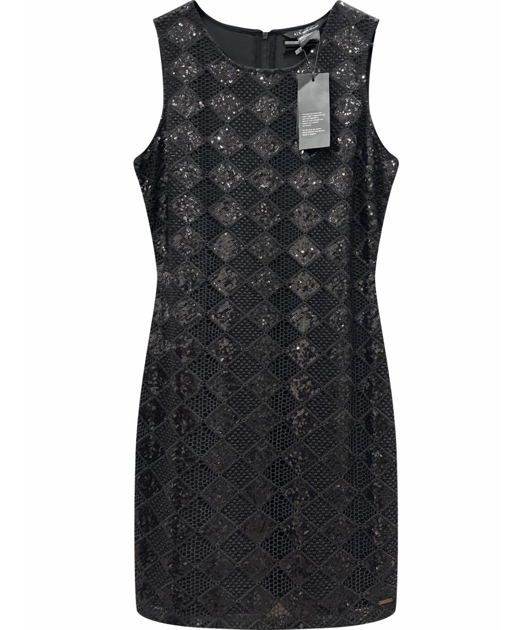 ARMANI EXCHANGE Черное хлопковое коктейльное платье, фото 1