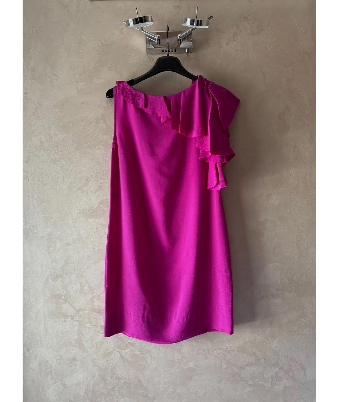 DIANE VON FURSTENBERG Фуксия шелковое коктейльное платье, фото 2