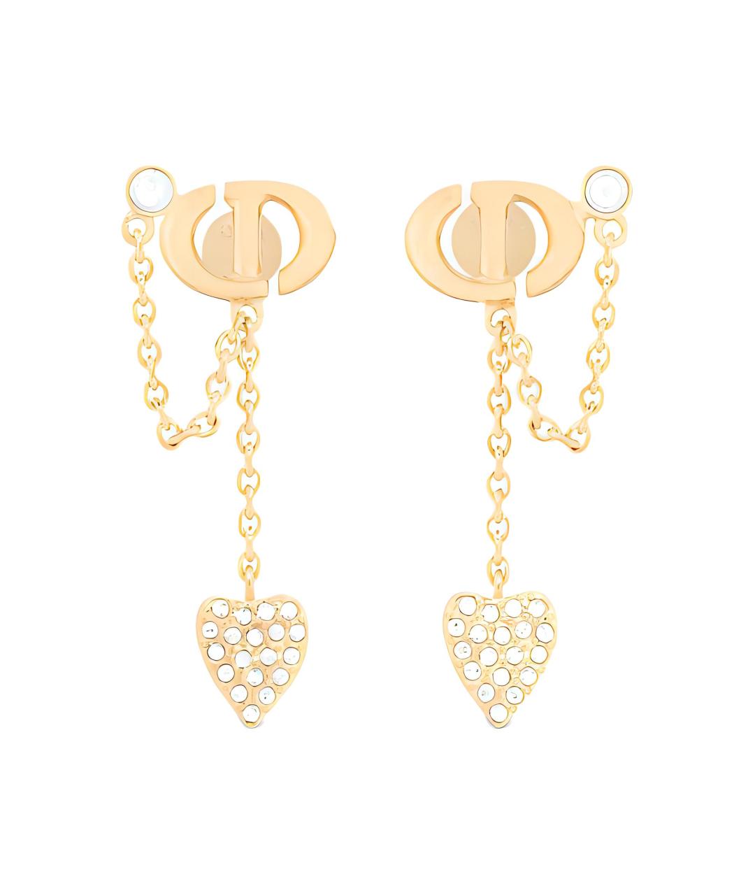 CHRISTIAN DIOR Золотые металлические серьги, фото 1