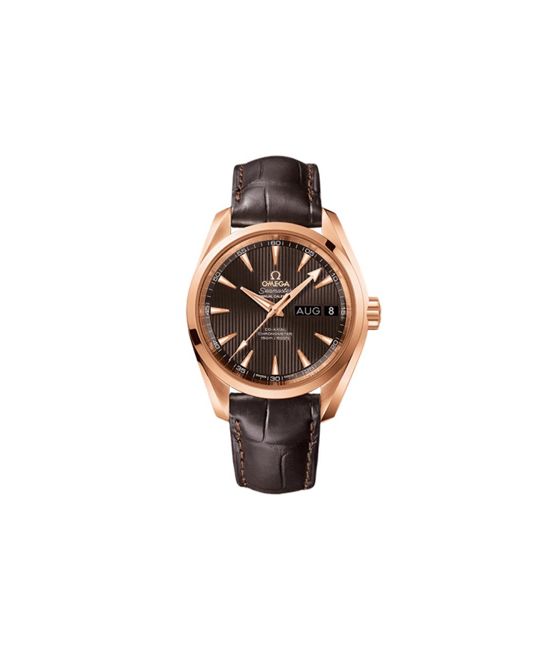 OMEGA Коричневые часы из желтого золота, фото 1