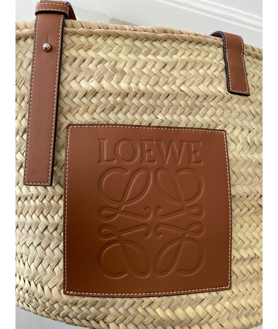 LOEWE Коричневая пелетеная пляжная сумка, фото 2