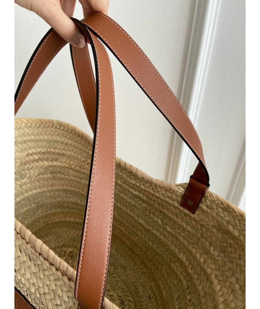 LOEWE Коричневая пелетеная пляжная сумка, фото 4