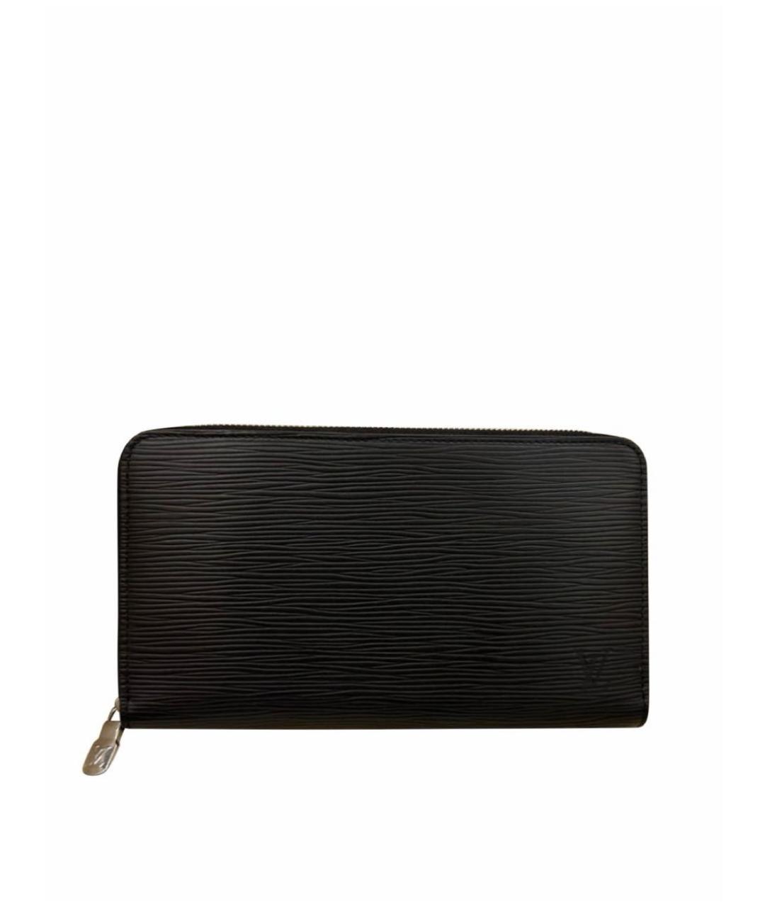 LOUIS VUITTON Черный кожаный кошелек, фото 1