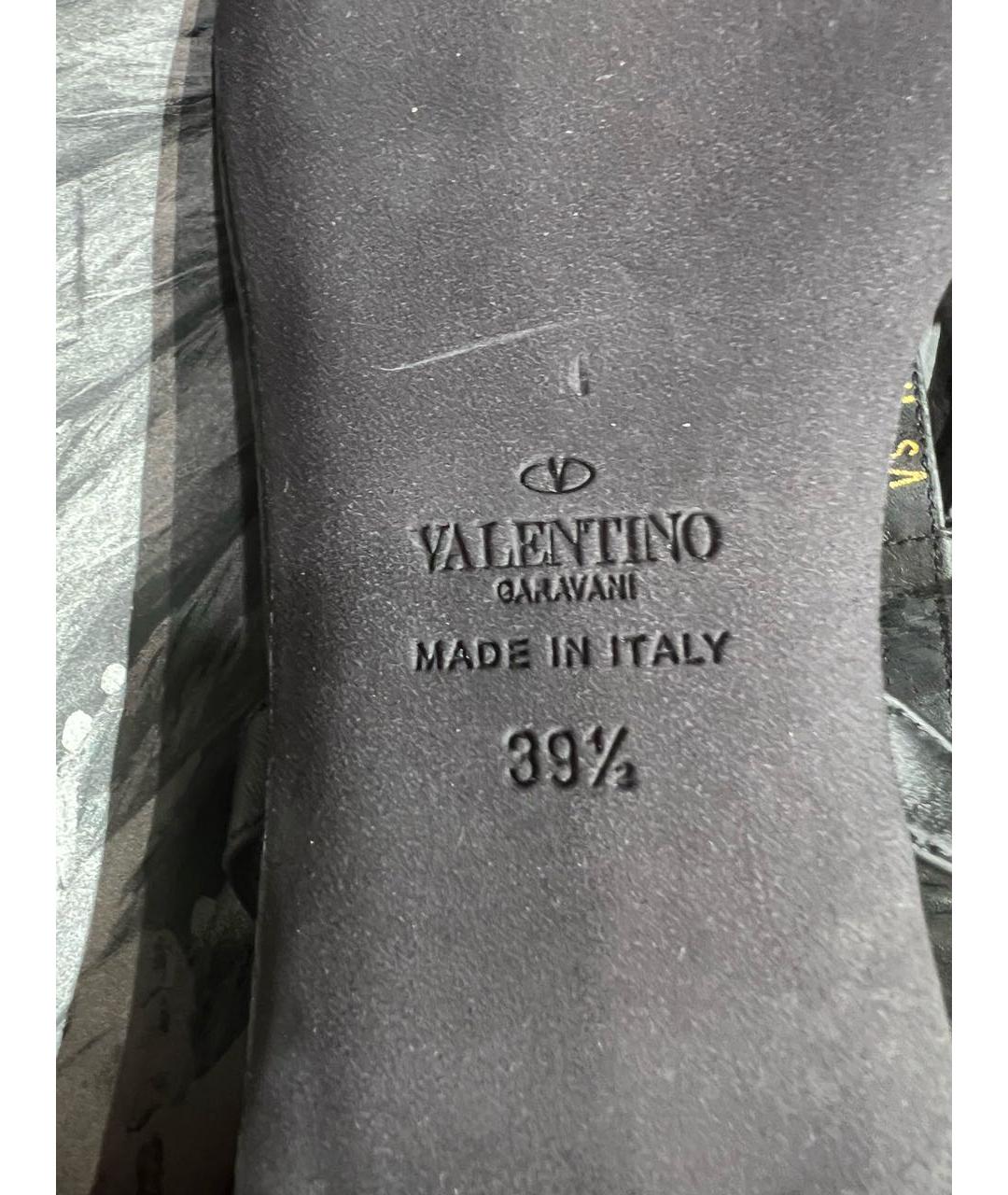VALENTINO Черные кожаные сандалии, фото 6