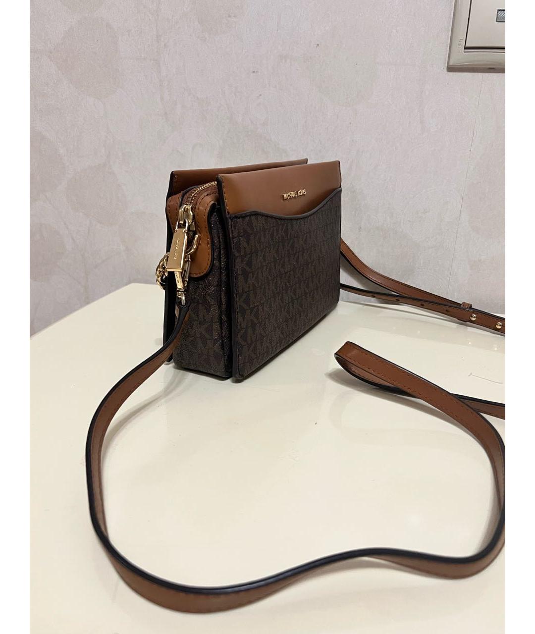 MICHAEL KORS Коричневая кожаная сумка через плечо, фото 2