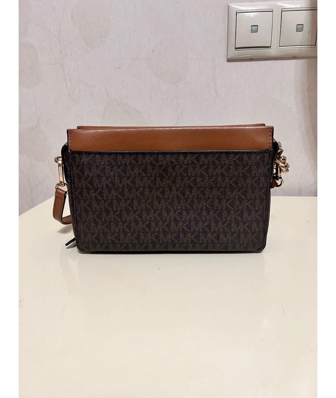 MICHAEL KORS Коричневая кожаная сумка через плечо, фото 3