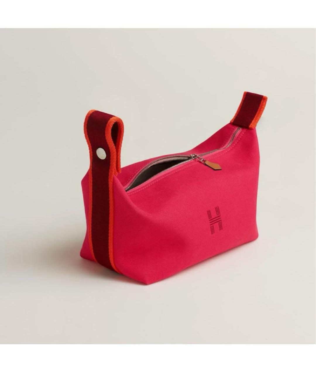 HERMES Розовая хлопковая косметичка, фото 2