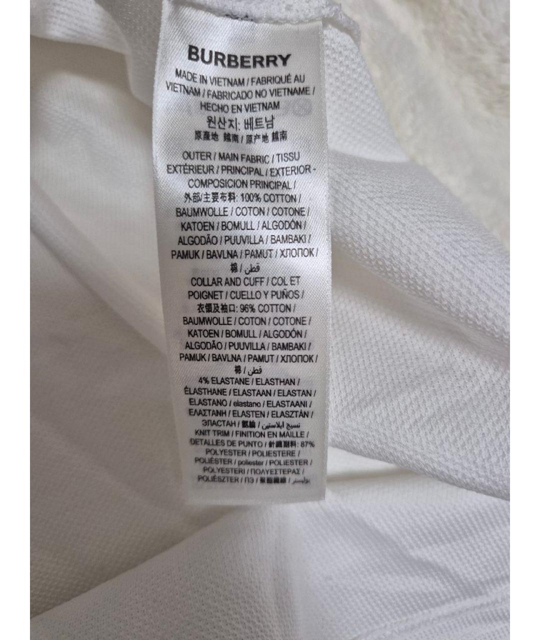 BURBERRY Белое хлопковое повседневное платье, фото 7