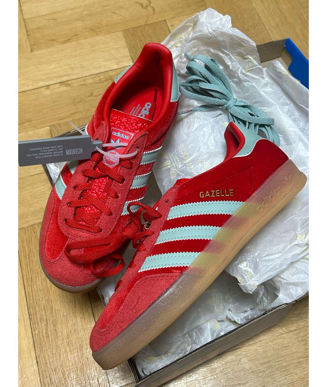 ADIDAS Красные бархатные кеды, фото 3