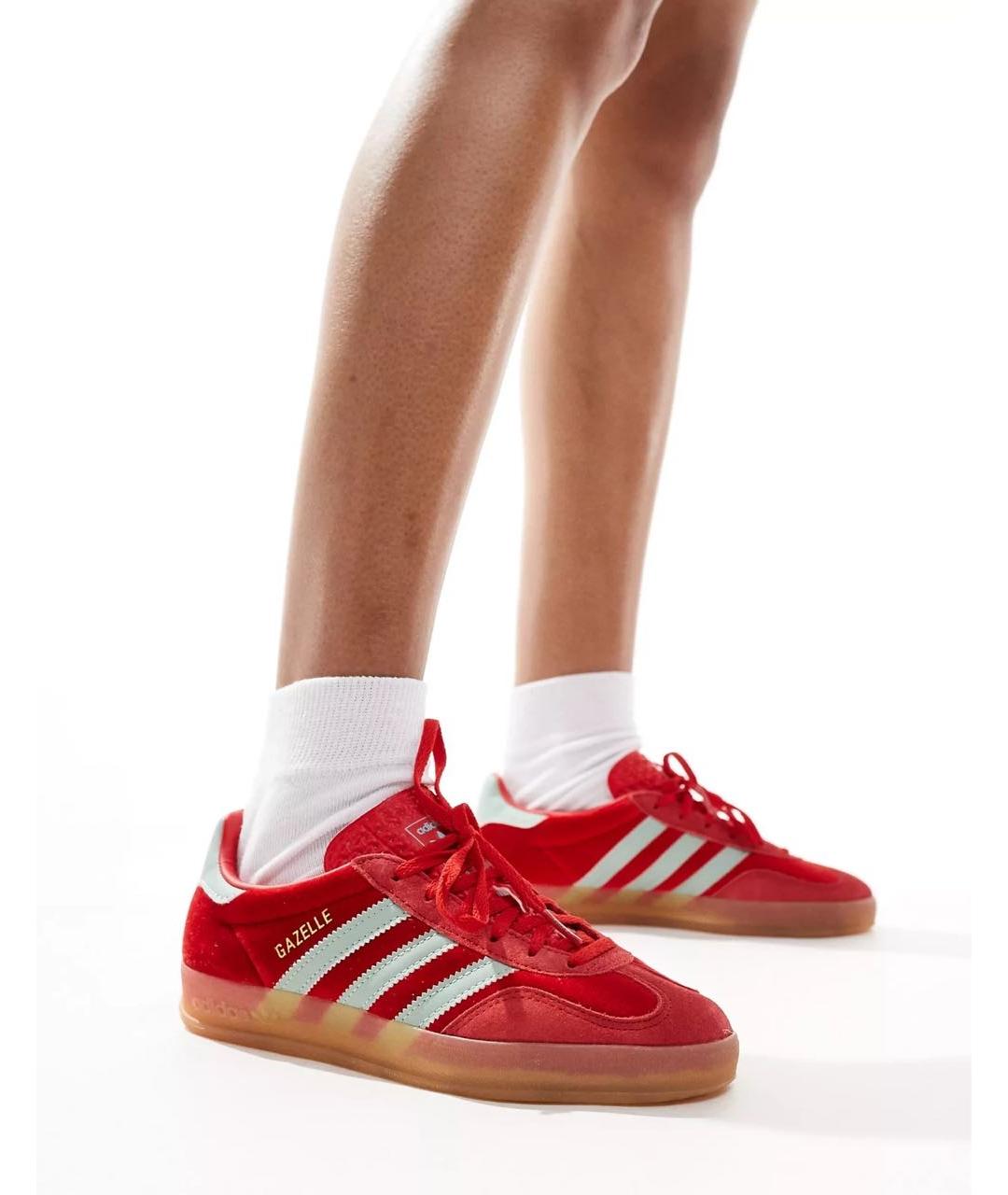 ADIDAS Красные бархатные кеды, фото 5