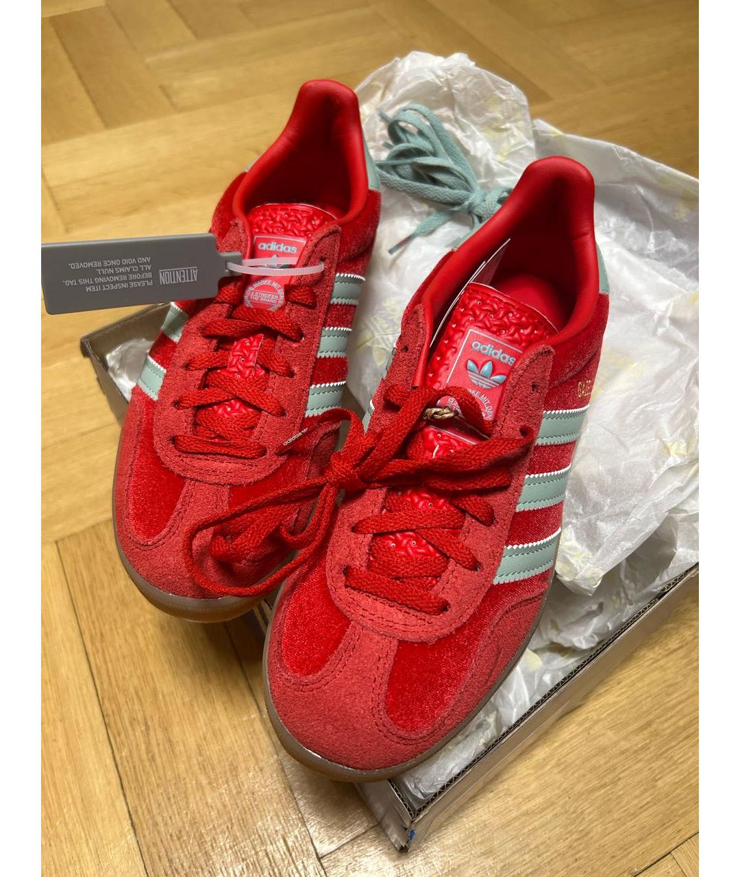 ADIDAS Красные бархатные кеды, фото 2