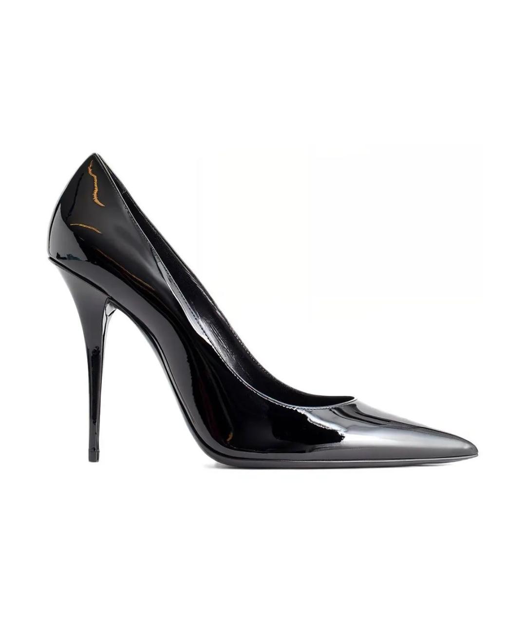 SAINT LAURENT Черные туфли из лакированной кожи, фото 1