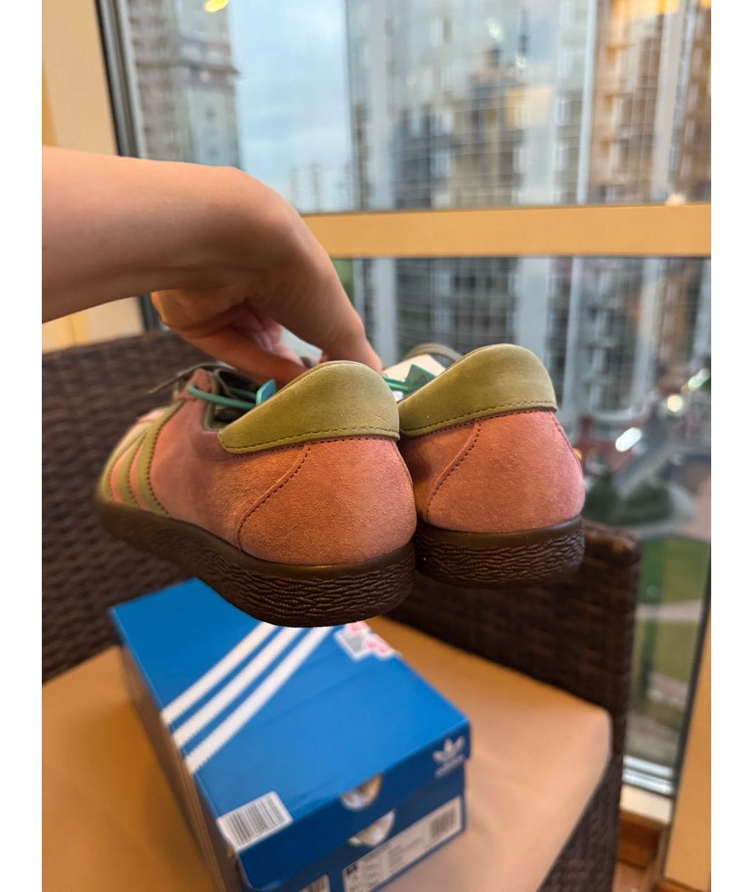 ADIDAS Розовые замшевые кеды, фото 3
