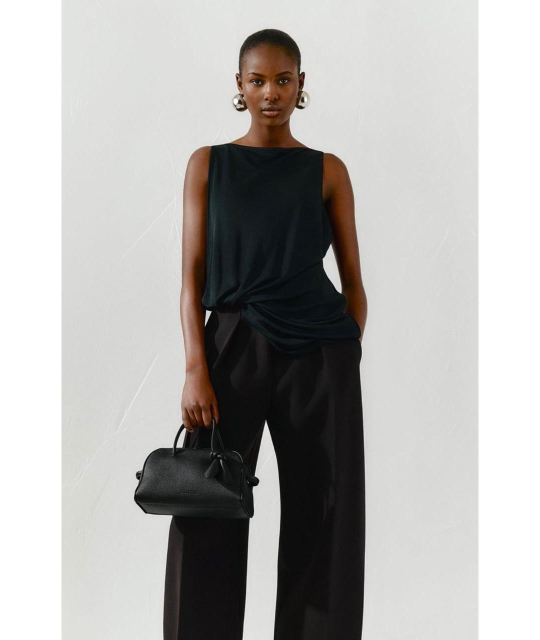 JACQUEMUS Черная кожаная сумка с короткими ручками, фото 7