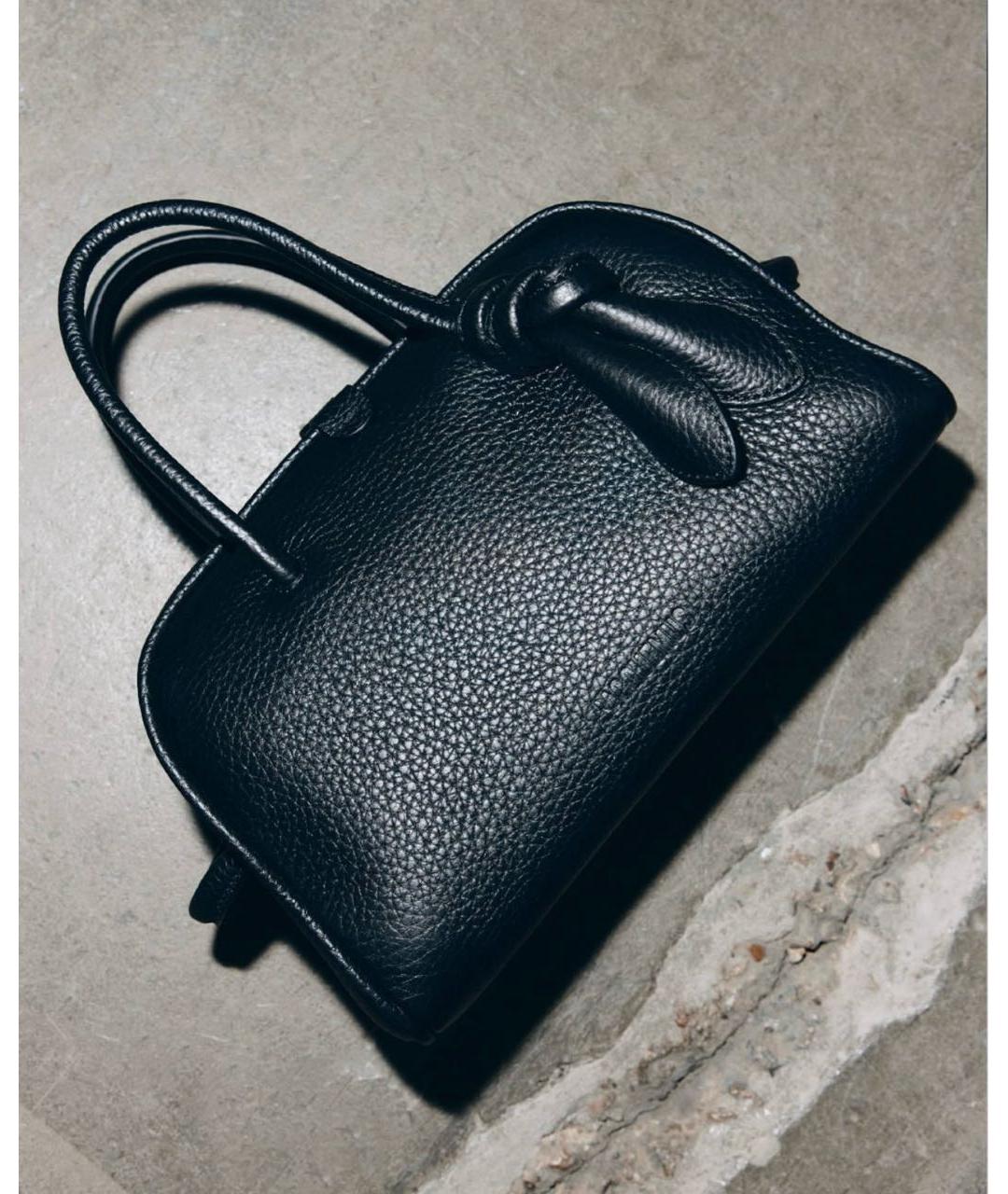 JACQUEMUS Черная кожаная сумка с короткими ручками, фото 9