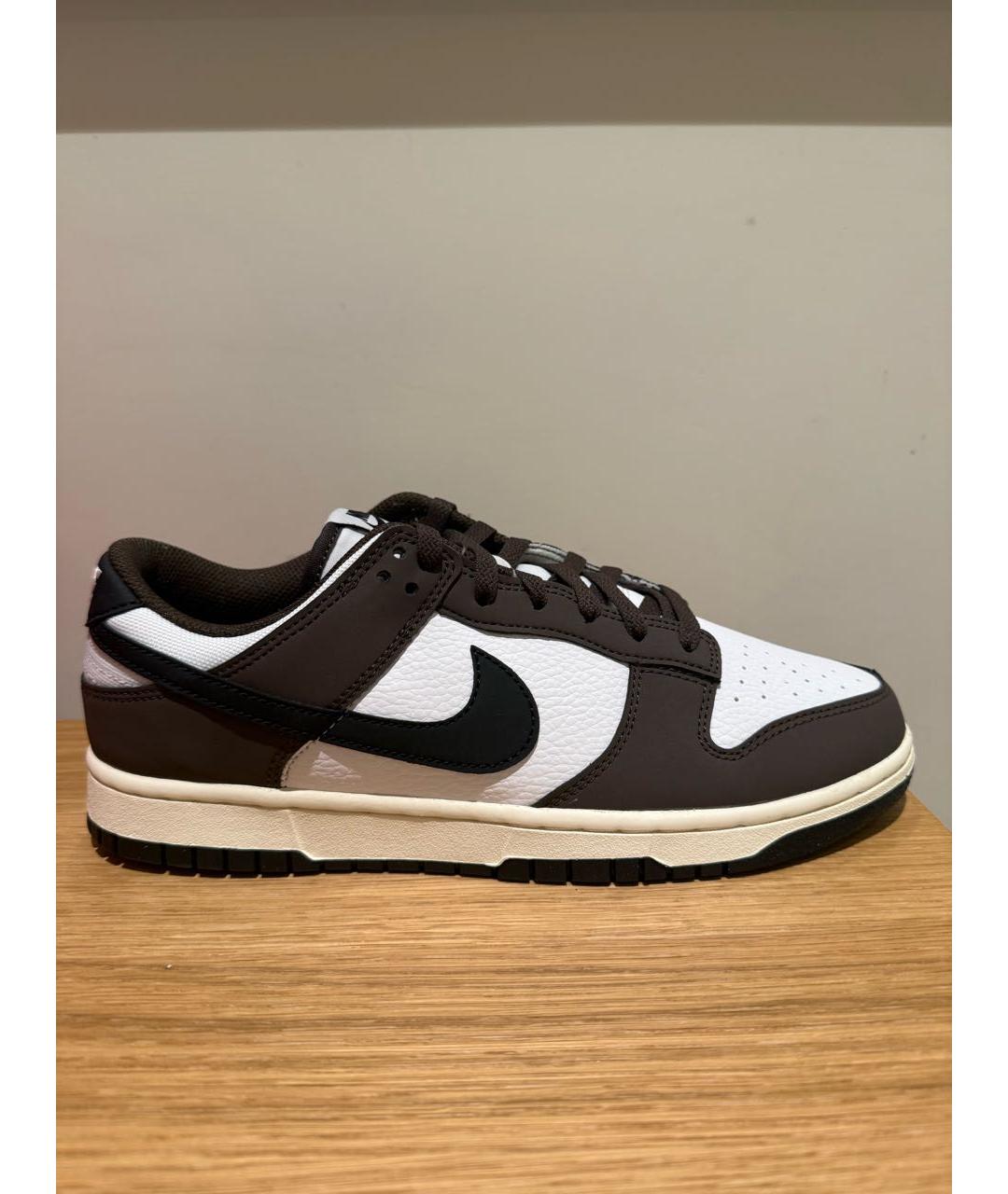 NIKE Коричневые низкие кроссовки / кеды из искусственной кожи, фото 5