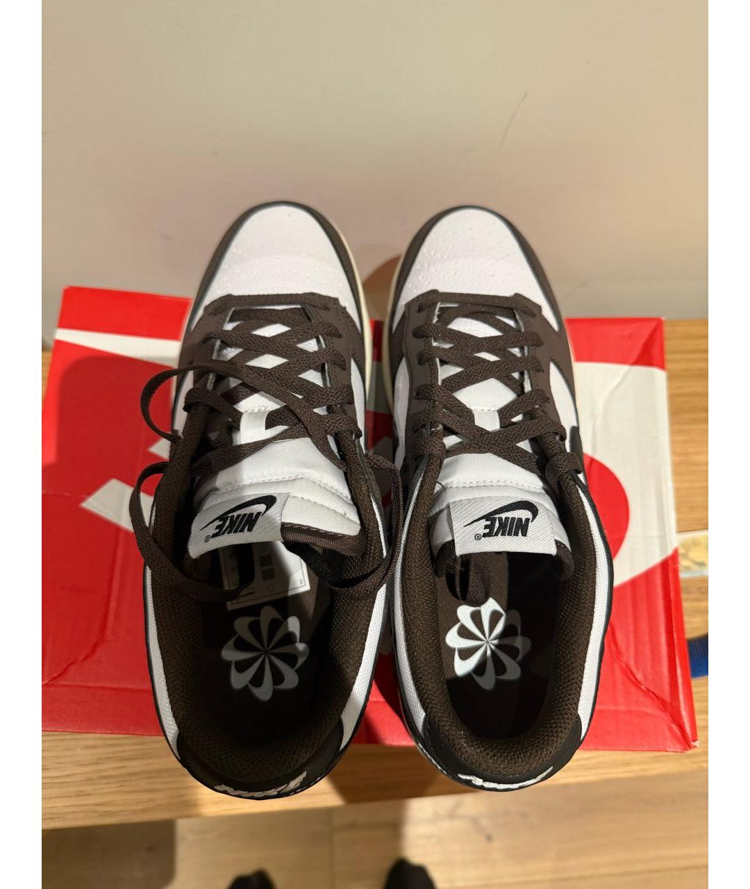 NIKE Коричневые низкие кроссовки / кеды из искусственной кожи, фото 3