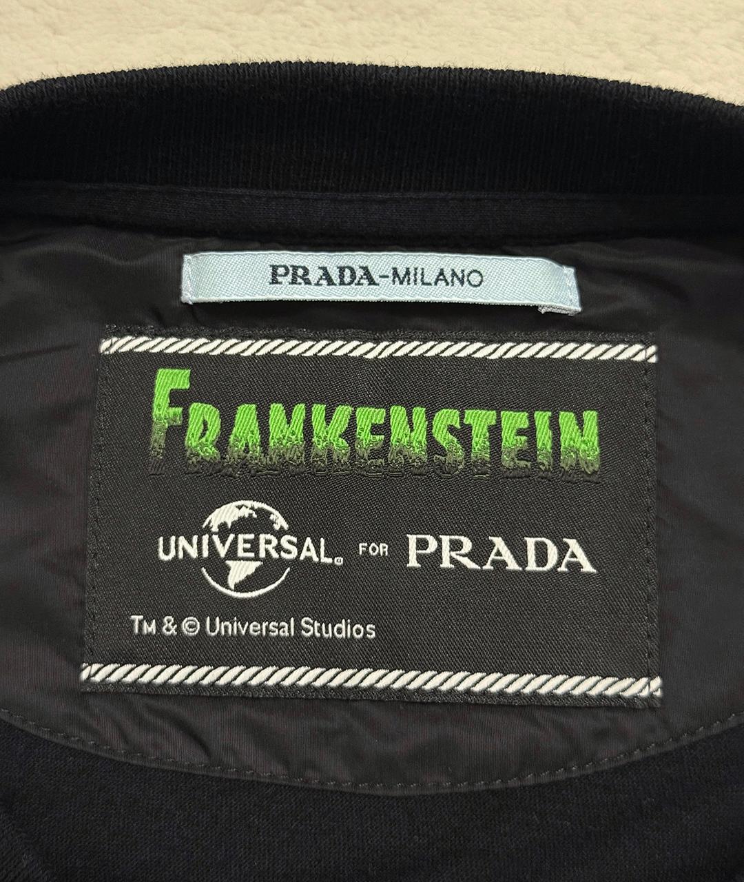 PRADA Черная хлопковая футболка, фото 6