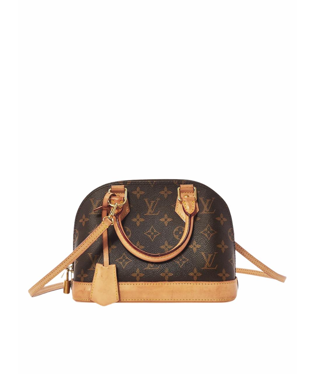 LOUIS VUITTON Коричневая кожаная сумка с короткими ручками, фото 1