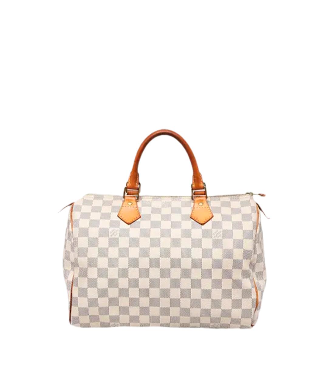 LOUIS VUITTON Белая кожаная сумка с короткими ручками, фото 10