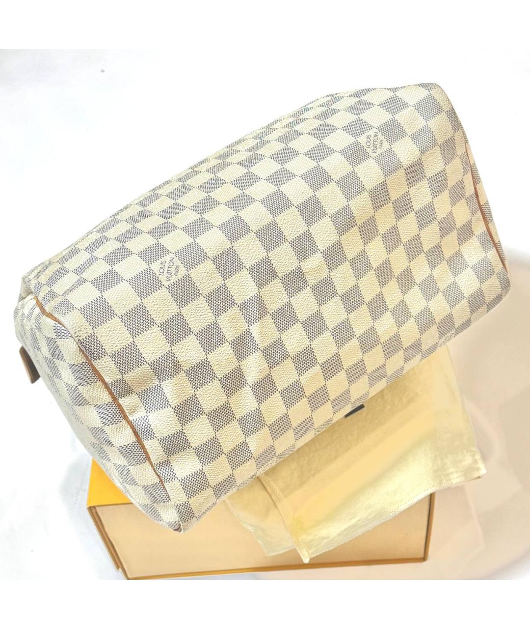 LOUIS VUITTON Белая кожаная сумка с короткими ручками, фото 6