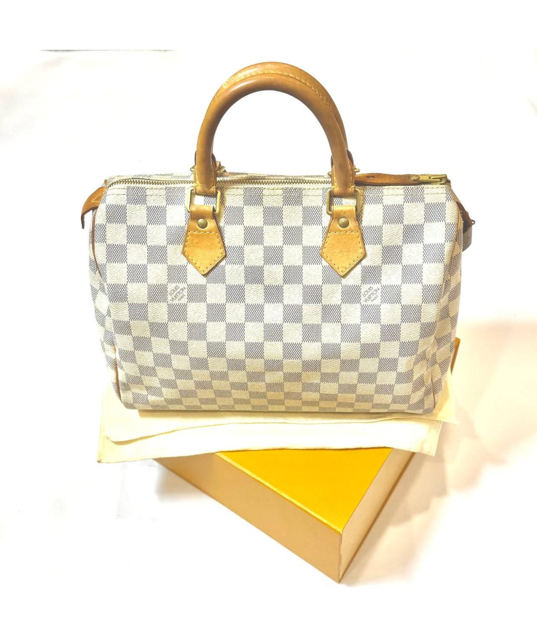 LOUIS VUITTON Белая кожаная сумка с короткими ручками, фото 2
