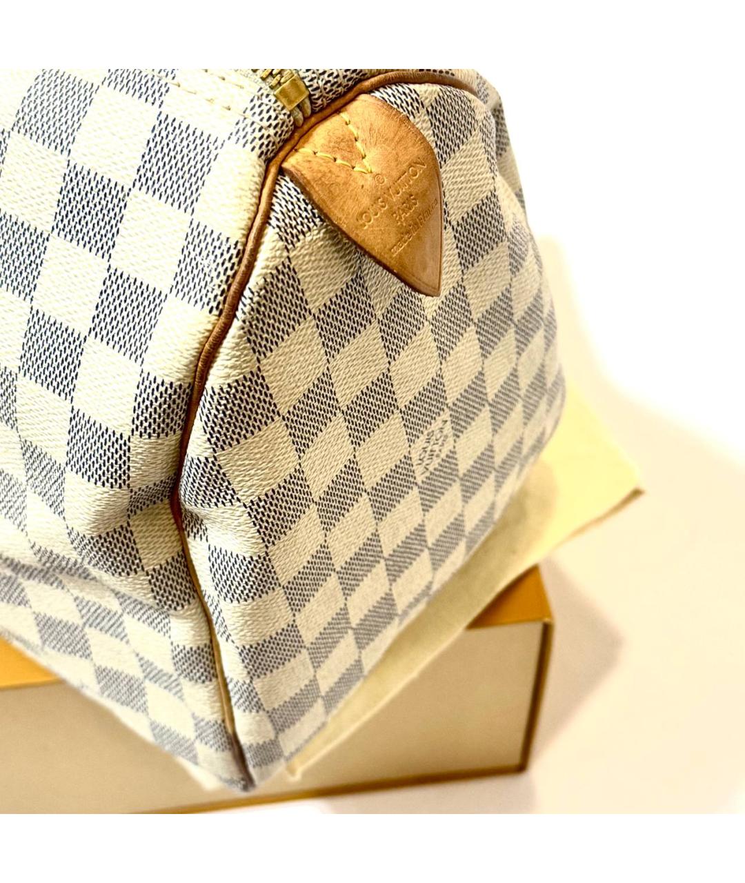 LOUIS VUITTON Белая кожаная сумка с короткими ручками, фото 4