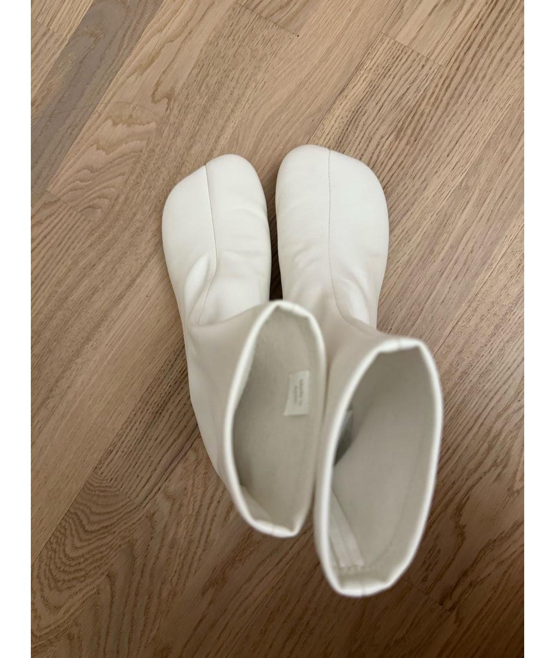 MM6 MAISON MARGIELA Белые кожаные полусапоги, фото 3