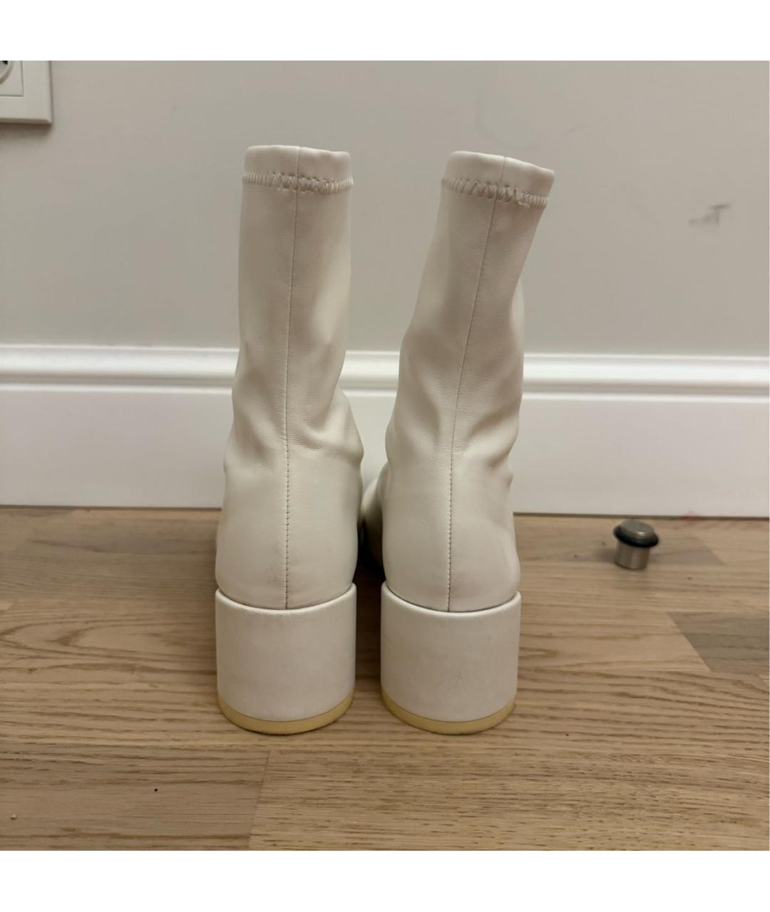 MM6 MAISON MARGIELA Белые кожаные полусапоги, фото 4