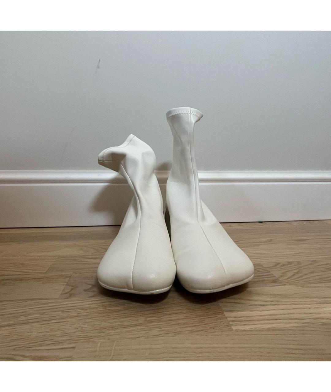 MM6 MAISON MARGIELA Белые кожаные полусапоги, фото 2