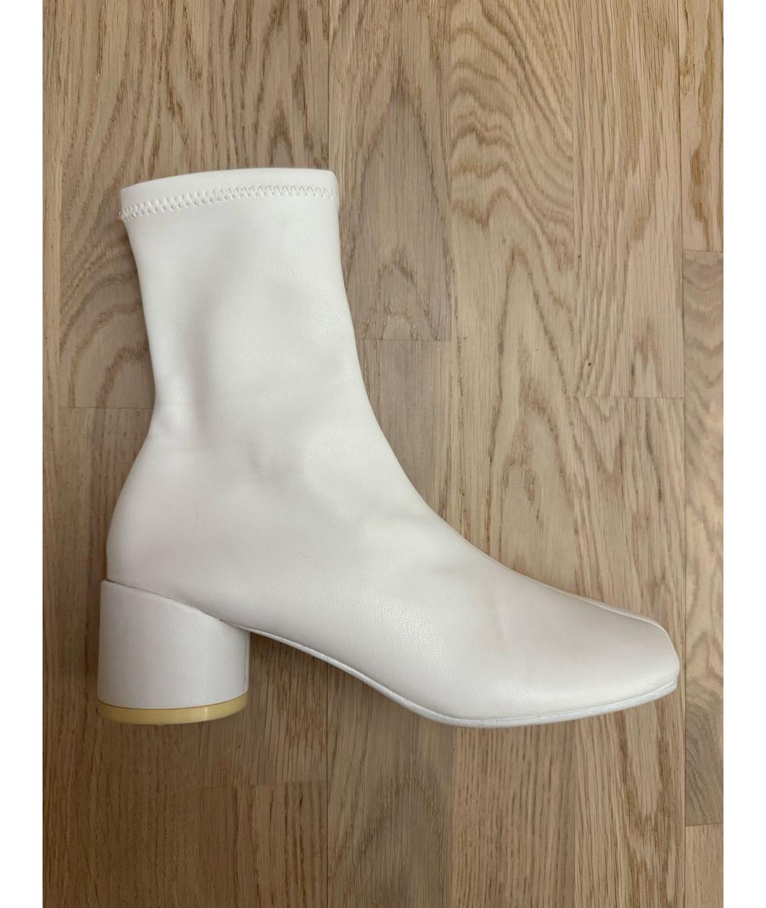 MM6 MAISON MARGIELA Белые кожаные полусапоги, фото 6