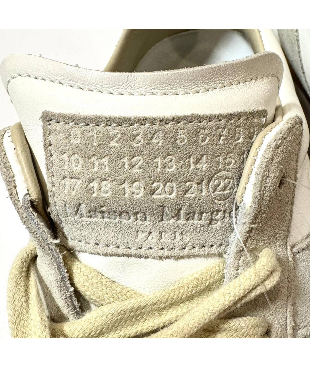 MAISON MARGIELA Белые кожаные низкие кроссовки / кеды, фото 5