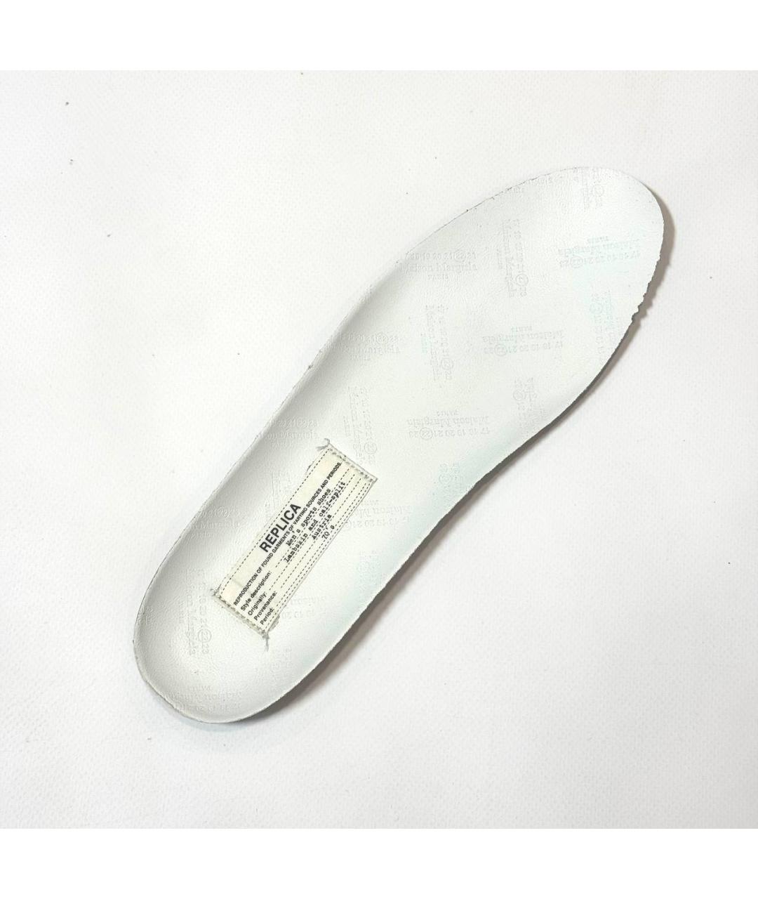 MAISON MARGIELA Белые кожаные низкие кроссовки / кеды, фото 6