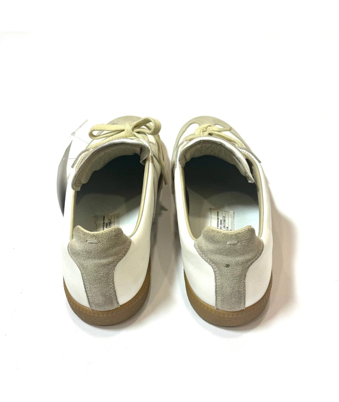 MAISON MARGIELA Белые кожаные низкие кроссовки / кеды, фото 4