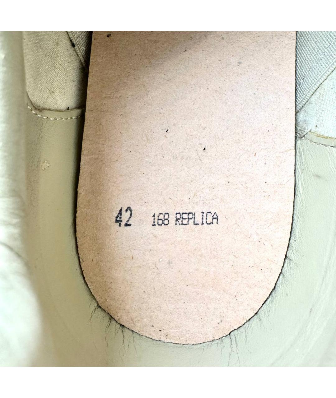 MAISON MARGIELA Белые кожаные низкие кроссовки / кеды, фото 8
