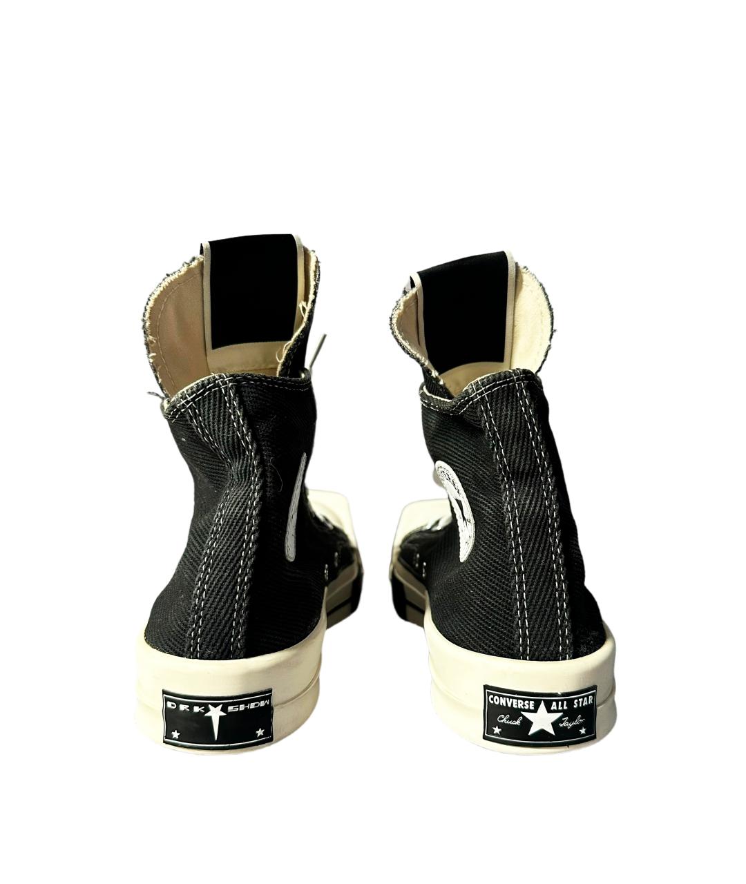 RICK OWENS DRKSHDW Черные текстильные низкие кроссовки / кеды, фото 5