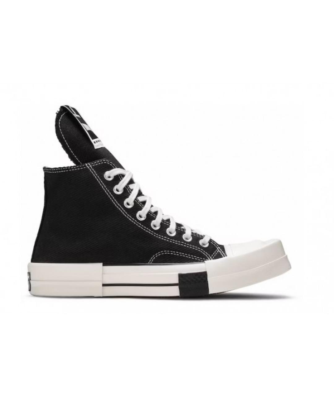 RICK OWENS DRKSHDW Черные текстильные низкие кроссовки / кеды, фото 1
