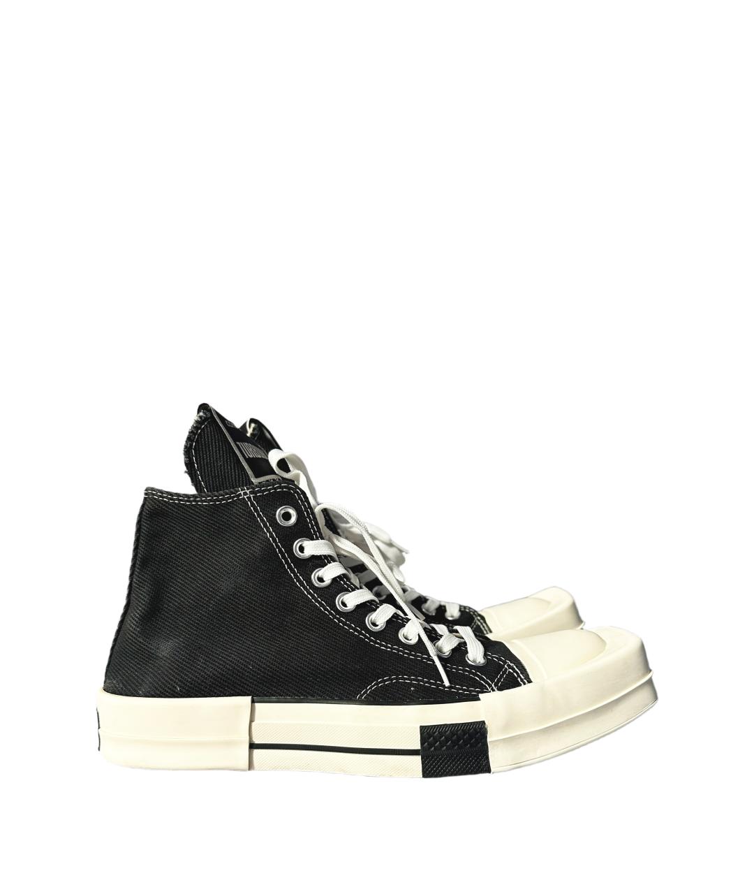 RICK OWENS DRKSHDW Черные текстильные низкие кроссовки / кеды, фото 3